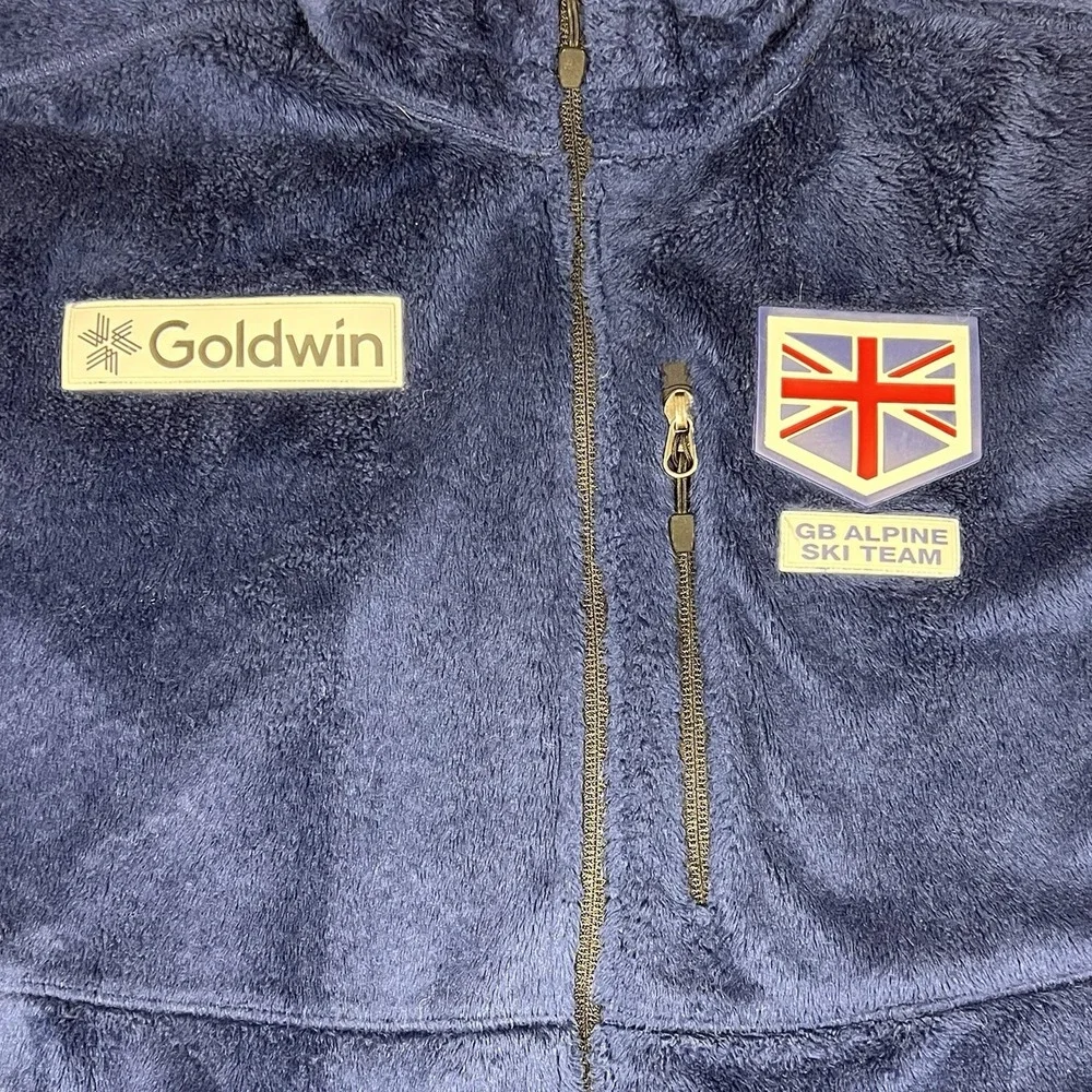 Goldwin Mens's M GB Alpine Ski Team Blue Fleece Jacket Full Zip Great Britain